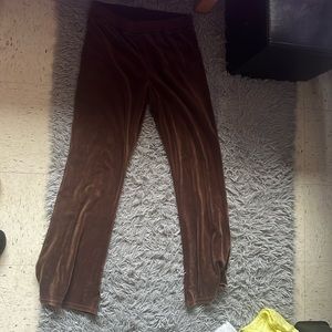 Brown Hollister velvet flare out leggings/sweats